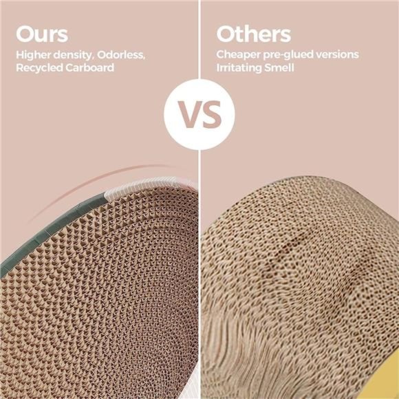 Cat Scratcher Carboard Bed Lounge Couch for Indoor Cats Oval Shape 17"x13" - Picture 2 of 6